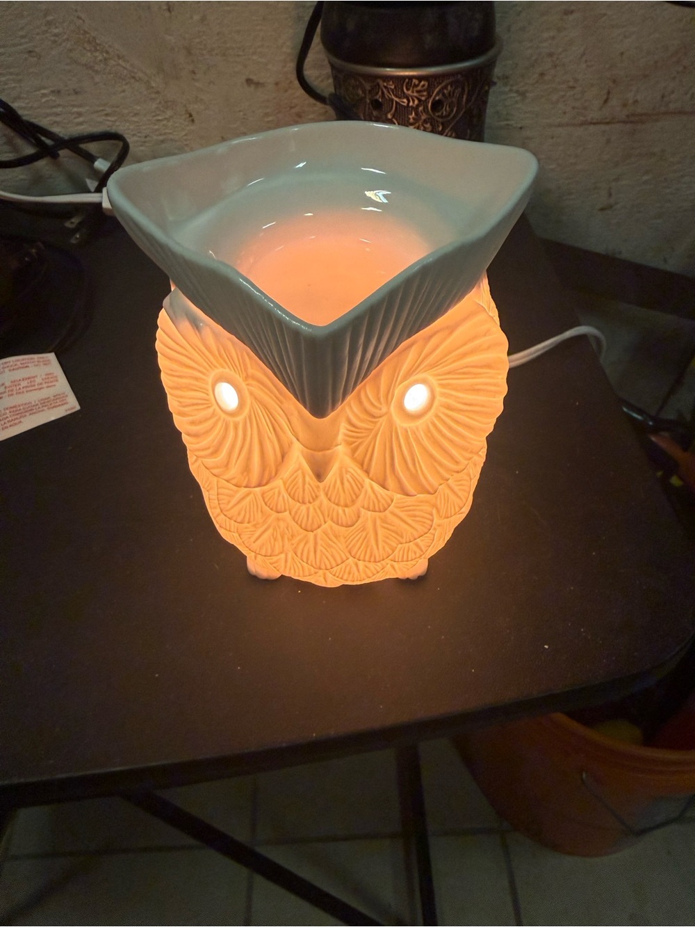 Scentsy Ceramic Owl Wax Warmer - White
